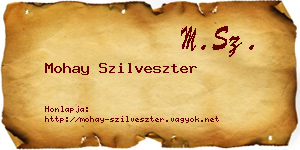Mohay Szilveszter névjegykártya