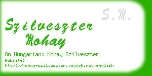 szilveszter mohay business card
